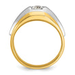14k Two-tone Men's Polished and Satin Complete Lab Grown VS/SI FG - Sophia Jewelers