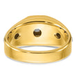 14k Two-tone Men's Polished and Satin Complete Lab Grown VS/SI FG, Size 10 - Birthstone Company