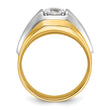 14k Two-tone 1 carat Lab Grown Diamond VS/SI+ G+ Complete Polished and Brushed Men's Band, Size 10 - Birthstone Company