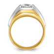 14k Two-tone Men's Polished & Brushed Complete Lab Grown VS/SI FG - Sophia Jewelers