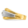 14k Two-tone 1 carat Lab Grown Diamond VS/SI+ G+ Complete Polished and Brushed Men's Band, Size 10 - Birthstone Company