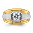 14k Two-tone 1 carat Lab Grown Diamond VS/SI+ G+ Complete Polished and Brushed Men's Band, Size 10 - Birthstone Company