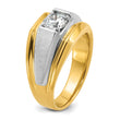 14k Two-tone 1 carat Lab Grown Diamond VS/SI+ G+ Complete Polished and Brushed Men's Band, Size 10 - Birthstone Company