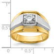 14k Two-tone 1 carat Lab Grown Diamond VS/SI+ G+ Complete Polished and Brushed Men's Band, Size 10 - Birthstone Company