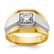 14k Two-tone Men's Polished & Brushed Complete Lab Grown VS/SI FG - Sophia Jewelers