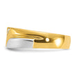 IBGoodman 10k Two-tone Men's Polished Satin and Grooved 3-Stone 1/6 Carat A Quality Diamond Ring