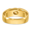 IBGoodman 10k Two-tone Men's Polished Satin and Grooved 3-Stone 1/6 Carat A Quality Diamond Ring