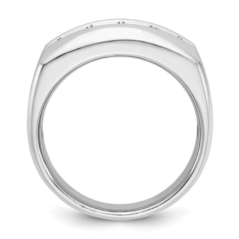 14k White Gold Men's Polished/Satin Lab Grown VS/SI FGH Dia Compl, Size 10 - Birthstone Company