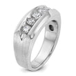 14k White Gold Men's Polished/Satin Lab Grown VS/SI FGH Dia Compl, Size 10 - Birthstone Company