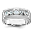 14k White Gold Men's Polished/Satin Lab Grown VS/SI FGH Dia Compl, Size 10 - Birthstone Company