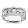 14k White Gold Men's Polished/Satin Lab Grown VS/SI FGH Dia Compl - Sophia Jewelers