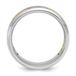 IBGoodman 10k Two-tone Men's Polished Satin and Cut-Out 1/6 Carat A Quality Diamond 3-Stone Ring