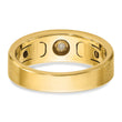 10k Two-tone IBGoodman Men's Polished and Satin Diamond Complete Ring