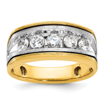 14k Two-tone Men's w/Black Rhodium Lab Grown VS/SI FGH Dia Comple, Size 10 - Birthstone Company