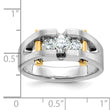 IBGoodman 10k Two-tone Men's Polished Satin and Cut-Out 3-Stone 3/4 Carat A Quality Diamond Ring
