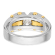10k Two-tone IBGoodman Men's Polished and Satin Diamond Complete Ring