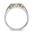 14k Two-Tone 3/8 carat Lab Grown Diamond VS/SI+ G+ Polished and Satin Cut-Out Solitaire Complete Men's Ring, Size 10 - Birthstone Company