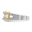 14k Two-tone Men's Polished & Satin 3-Stone Lab Grown VS/SI FGH D, Size 10 - Birthstone Company