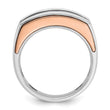 14k White and Rose Gold Men's Polished and Cut-Out 5-Stone 1 Carat Lab Grown Diamond Ring, Size 10 - Birthstone Company