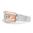 14k White and Rose Gold Men's Polished and Cut-Out 5-Stone 1 Carat Lab Grown Diamond Ring, Size 10 - Birthstone Company
