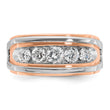 14k White and Rose Gold Men's Polished and Cut-Out 5-Stone 1 Carat Lab Grown Diamond Ring, Size 10 - Birthstone Company