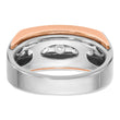 14k White and Rose Gold Men's Polished and Cut-Out 5-Stone 1 Carat Lab Grown Diamond Ring, Size 10 - Birthstone Company