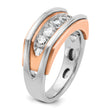 14k White and Rose Gold Men's Polished and Cut-Out 5-Stone 1 Carat Lab Grown Diamond Ring, Size 10 - Birthstone Company
