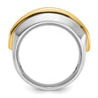 14k Two-tone Men's Polished 7-Stone Lab Grown VS/SI FGH Diamond Ring, Size 10 - Birthstone Company