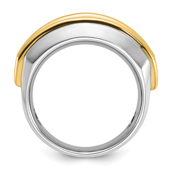 14k Two-tone Men's Polished 7-Stone Lab Grown VS/SI FGH Diamond Ring, Size 10 - Birthstone Company