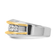 14k Two-tone Men's Polished 7-Stone Lab Grown VS/SI FGH Diamond Ring, Size 10 - Birthstone Company