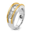 14k Two-tone Men's Polished 7-Stone Lab Grown VS/SI FGH Diamond Ring, Size 10 - Birthstone Company