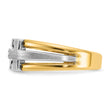 IBGoodman 10k Two-tone Men's Polished Satin and Cut-Out 1/5 Carat A Quality Diamond Cross Ring