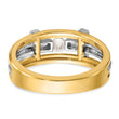 IBGoodman 10k Two-tone Men's Polished Satin and Cut-Out 1/5 Carat A Quality Diamond Cross Ring