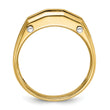 14k Two-tone Men's Polished and Satin 5-Stone Ring Mounting - Sophia Jewelers