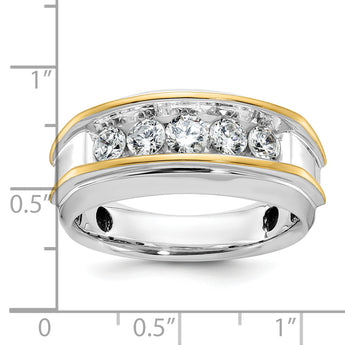 IBGoodman 10k Two-tone Men's Polished 5-Stone 1 Carat A Quality Diamond Ring