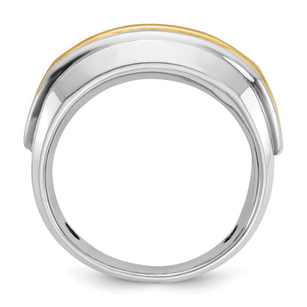 14k Two-tone Men's Lab Grown VS/SI FGH Dia Complete Ring, Size 10 - Birthstone Company