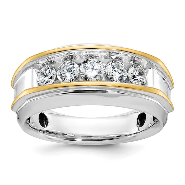 14k Two-tone Men's Lab Grown VS/SI FGH Dia Complete Ring, Size 10 - Birthstone Company