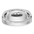 IBGoodman 10k White Gold with Black Rhodium Men's Polished Satin and Grooved 1/2 Carat A Quality Black and White Diamond Ring