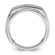 14k White Gold with Black Rhodium 1/3 carat Lab Grown Diamond VS/SI+ G+ Complete Polished and Grooved Men's Ring, Size 10 - Birthstone Company