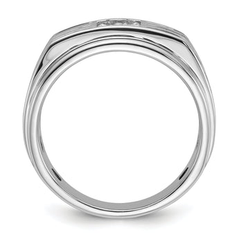 14k WG w/ Black RHBGoodman Men's Polished/Grooved Complete Lab Grown VS/SI - Sophia Jewelers