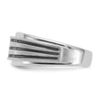 14k White Gold with Black Rhodium 1/3 carat Lab Grown Diamond VS/SI+ G+ Complete Polished and Grooved Men's Ring, Size 10 - Birthstone Company