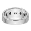 14k White Gold with Black Rhodium 1/3 carat Lab Grown Diamond VS/SI+ G+ Complete Polished and Grooved Men's Ring, Size 10 - Birthstone Company