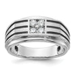 14k WG w/ Black RHBGoodman Men's Polished/Grooved Complete Lab Grown VS/SI - Sophia Jewelers