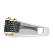 14k Two-tone with Black Rhodium Men's Polished and Textured 3-Stone 1/4 Carat Lab Grown Diamond Ring - Sophia Jewelers