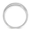 IBGoodman 10k White Gold Men's Polished Satin and Grooved 5-Stone 1/20 Carat A Quality Diamond Ring - 10