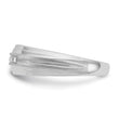 IBGoodman 10k White Gold Men's Polished Satin and Grooved 5-Stone 1/20 Carat A Quality Diamond Ring - 10