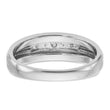 IBGoodman 10k White Gold Men's Polished Satin and Grooved 5-Stone 1/20 Carat A Quality Diamond Ring - 10