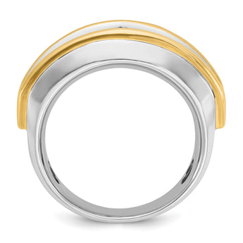 14k Two-tone Men's Lab Grown VS/SI FGH Dia Complete Ring, Size 10 - Birthstone Company