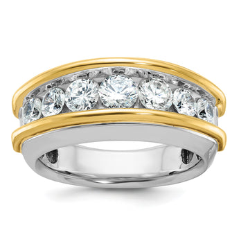 14k Two-tone Men's Lab Grown VS/SI FGH Dia Complete Ring, Size 10 - Birthstone Company