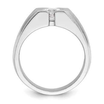 14k WG Men's Polished/Satin Complete Lab Grown VS/SI FGH Dia Ring - Sophia Jewelers